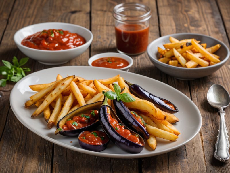 Aubergines frites à la sauce tomate