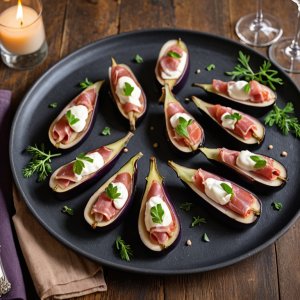 Aubergines roulées au jambon cru