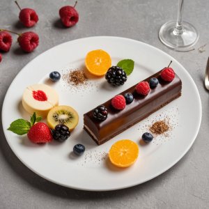 Bûche chocolat - fruits de la passion