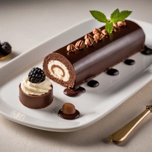 Bûche traditionnelle chocolat-marrons