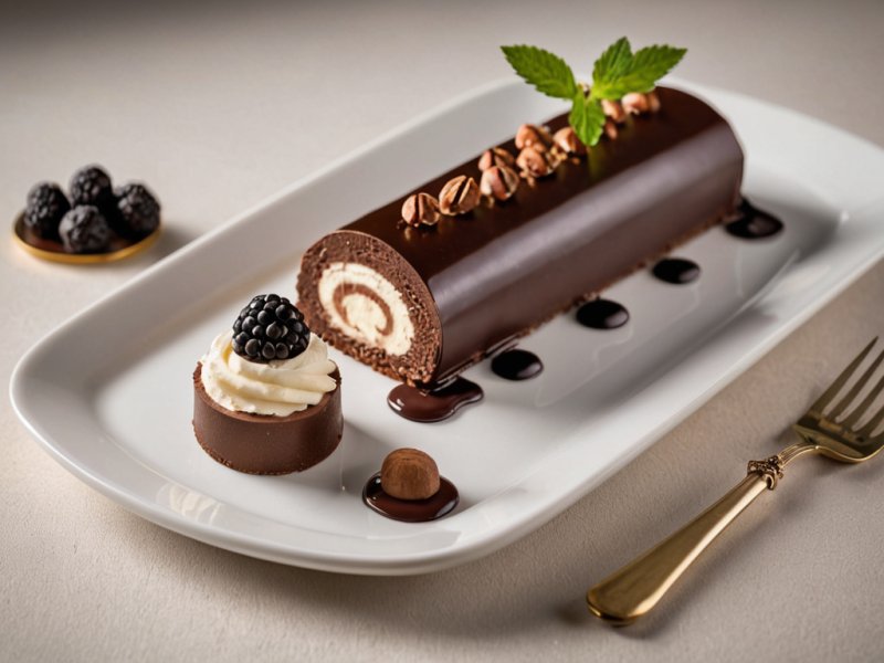 Bûche traditionnelle chocolat-marrons