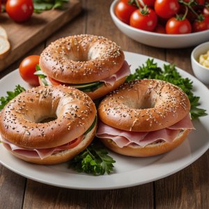 Bagel jambon & légumes
