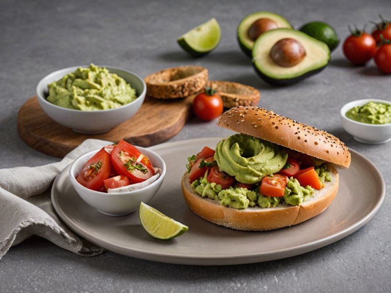 Bagel poulet guacamole tomates