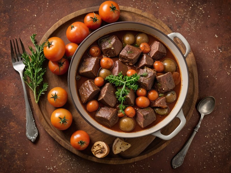 Boeuf bourguignon à la tomate