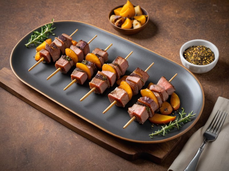 Brochette canard peche