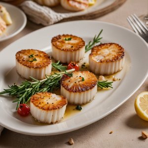 Brochetas de coquillas san jacques