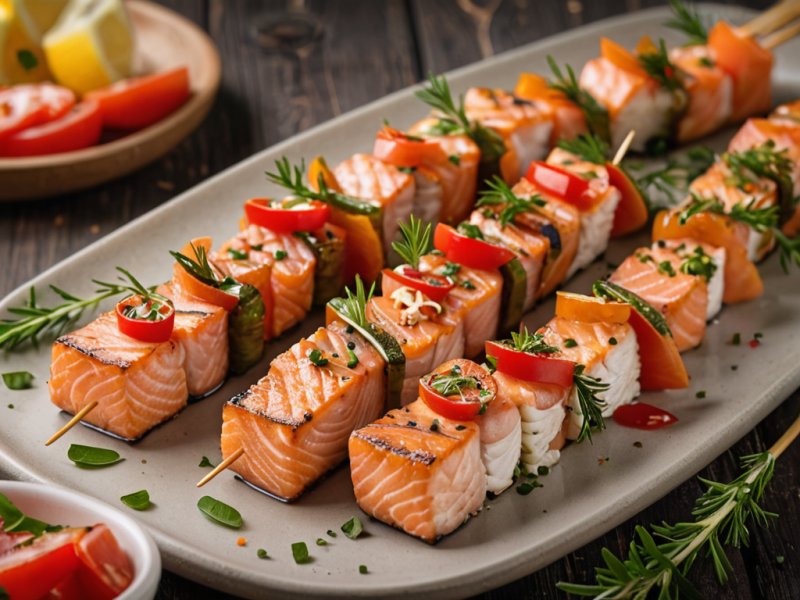 Brochettes de saumon