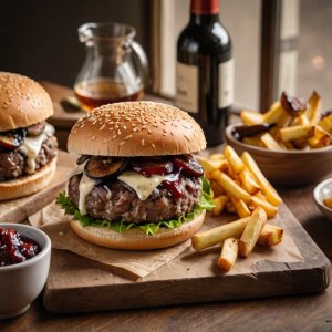 Burger au gorgonzola et figues