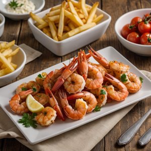 Cari de gambas frites