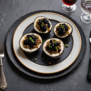 Caviar d'aubergines à la crème de sésame