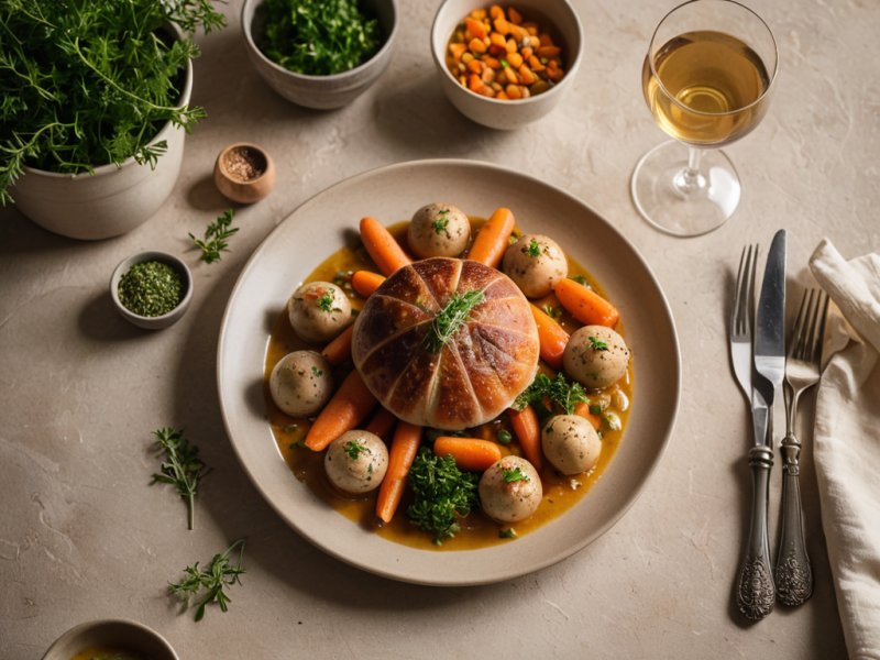 Chapon aux légumes oubliés