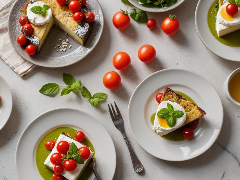 Clafoutis chèvre pesto