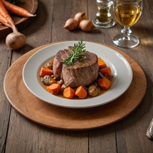 Coeur de veau braisé aux carottes