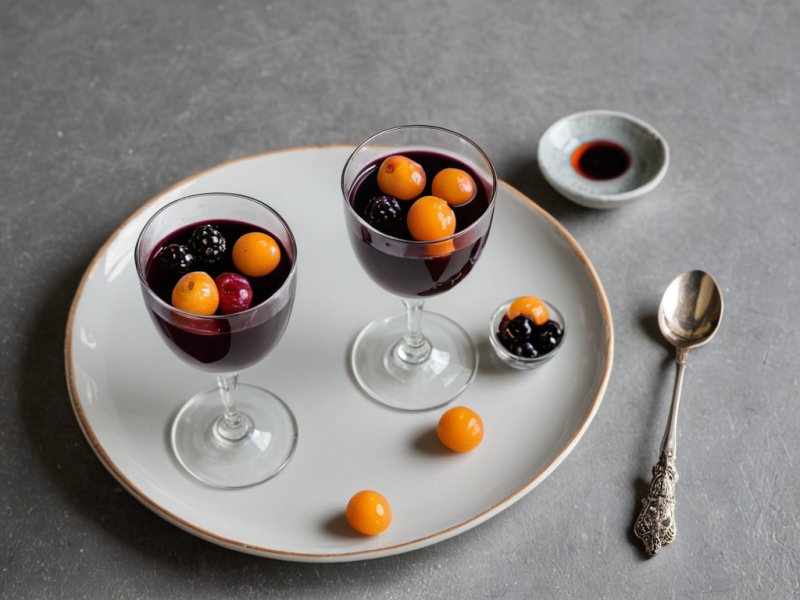 Compote pêche cassis