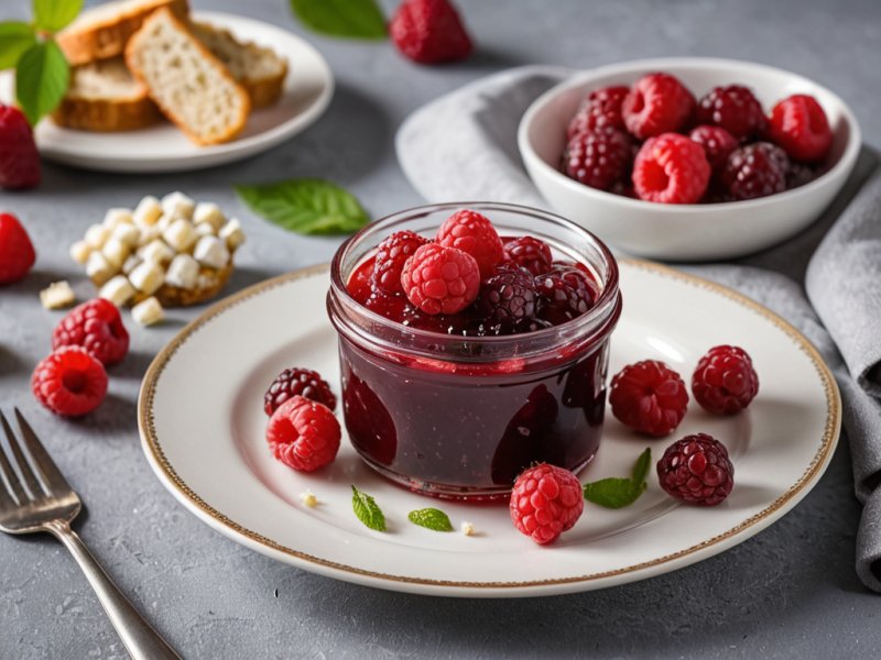 Confiture de framboises avec pépins