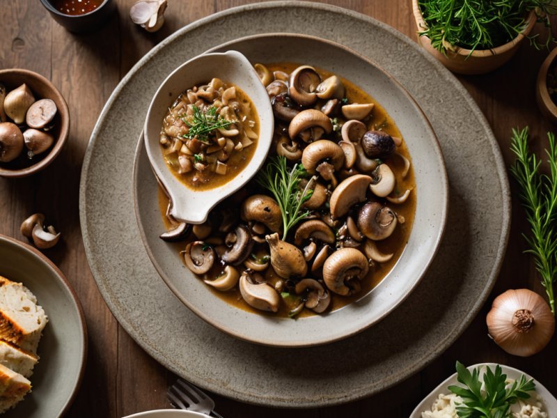 Coq sauce forestière