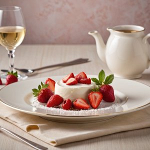 Crème renversée aux fraises (Micro-ondes)