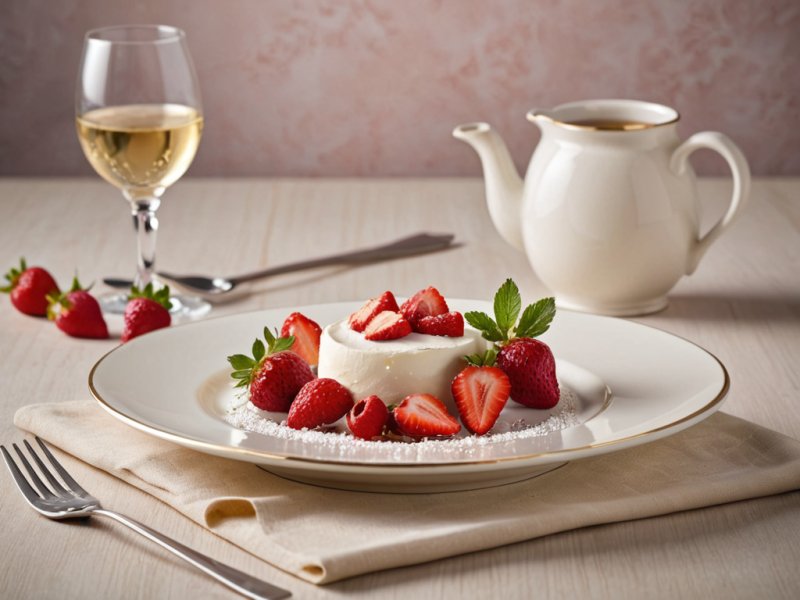 Crème renversée aux fraises (Micro-ondes)