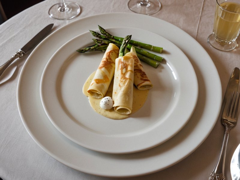 Crêpes aux asperges sauce mornay