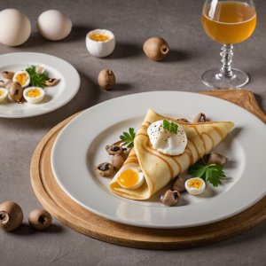Crêpes aux poireaux et champignons