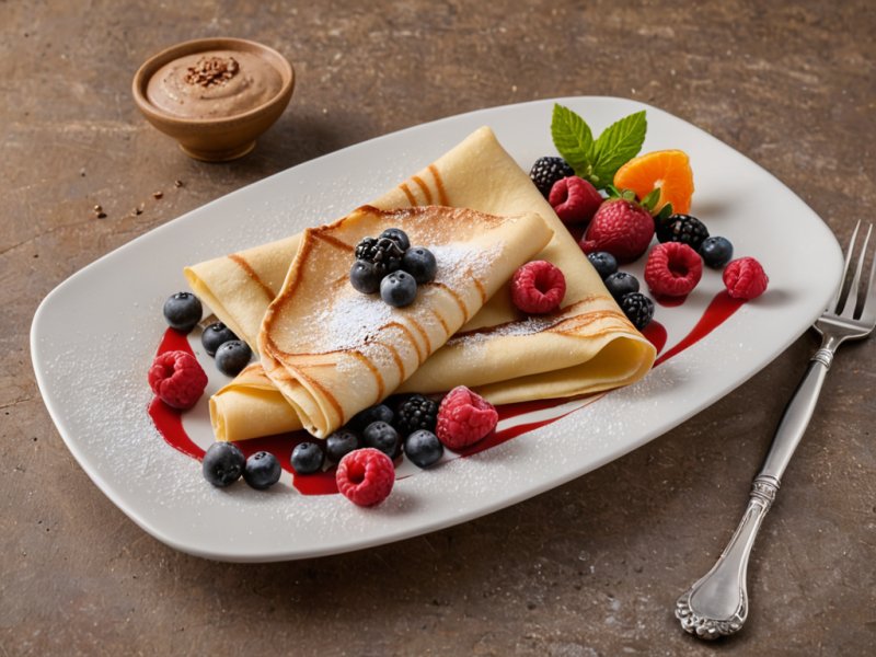 Crêpes fourrées aux fruits rouges