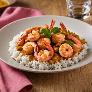 Crevettes au curry et coco