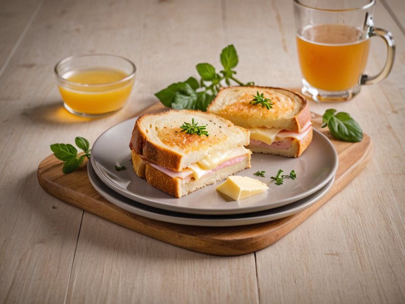 Croque monsieur au lait et fromage