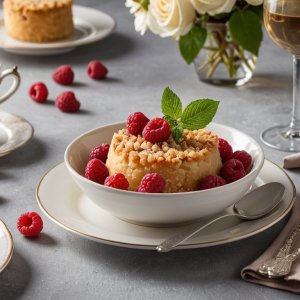 Crumble pommes et framboises