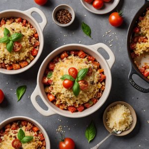 Crumble tomates courgettes parmesan