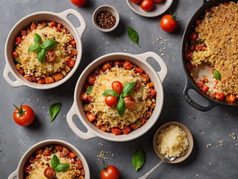 Crumble tomates courgettes parmesan