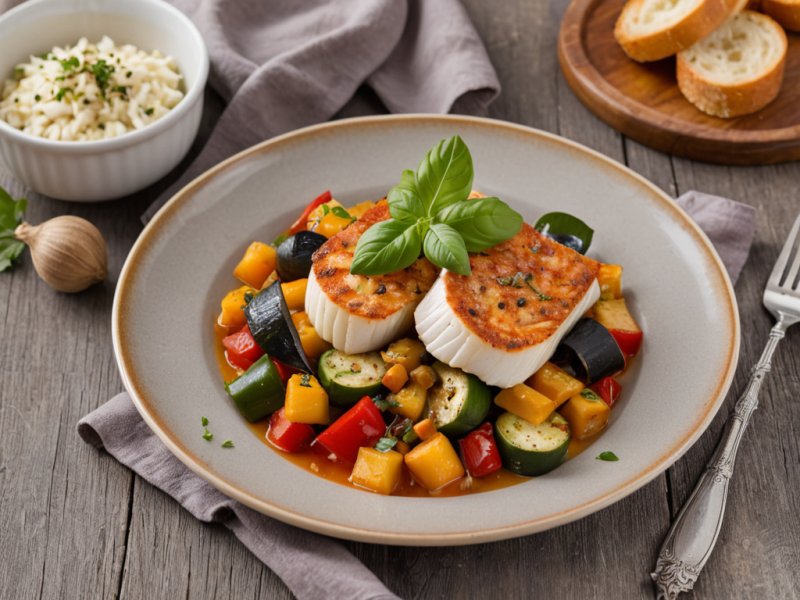 Dos de cabillaud sur ratatouille