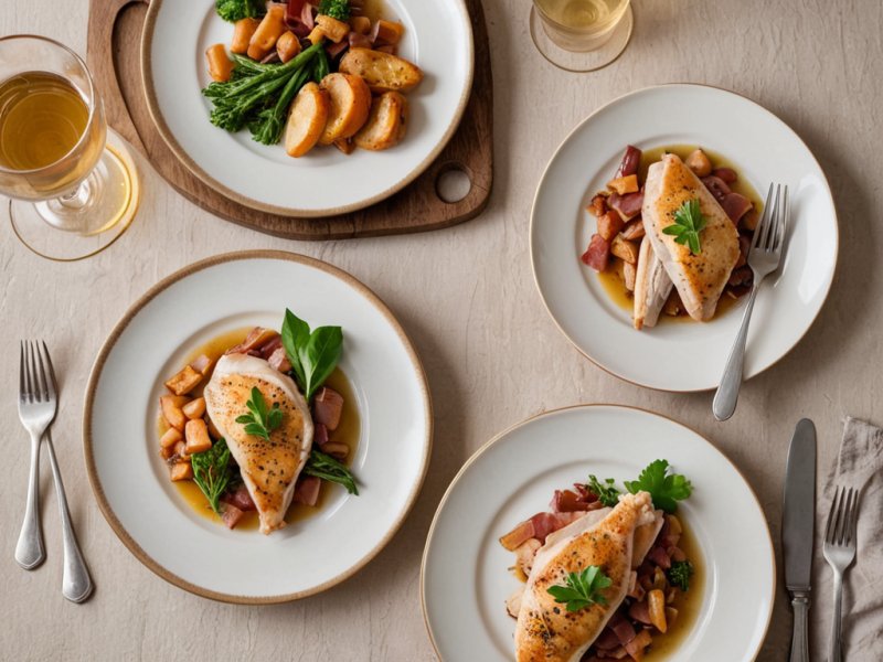 Escalopes de poulet aux poireaux et au cidre