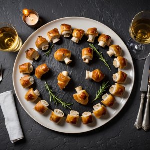 Feuilletés roulés au poulet et champignon