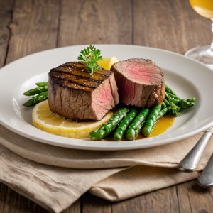 Filete mignon con jugo de limón verde