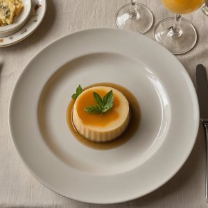 Flan aux champignons et beurre de basilic