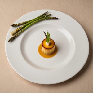 Flan moelleux aubergine-asperge