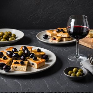 Focaccia aux olives noires