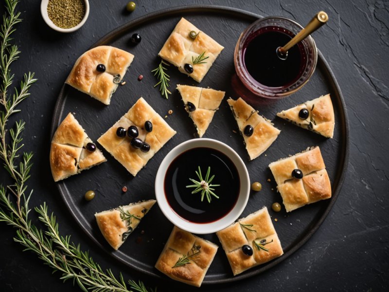 Focaccia aux olives noires
