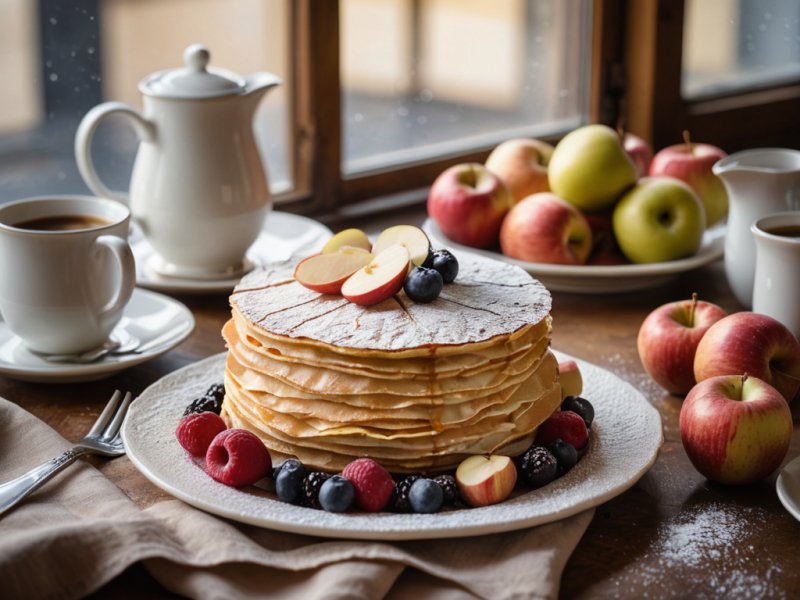 Gâteau de crêpes aux pommes