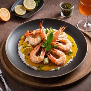 Gambas à la plancha et sauce à l'orange