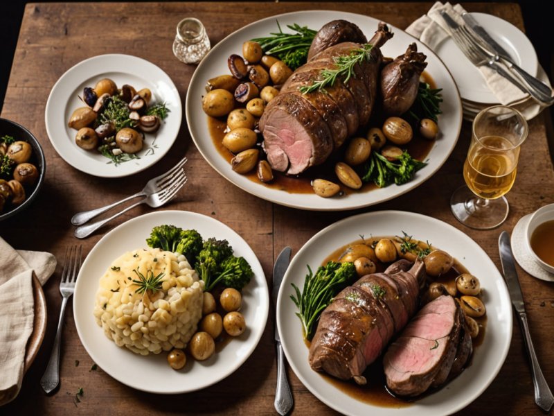 Gigot d'agneau en croûte et champignons