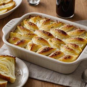 Gratin d'endives au chèvre et pain d'épices