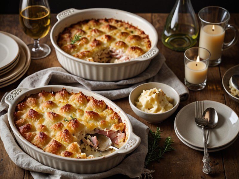 Gratin de chou-fleur au jambon et au reblochon