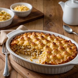Plato gratinado de pastas con atún
