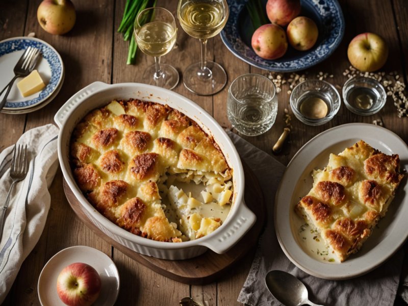 Gratin de panais, poireaux et pommes de terre