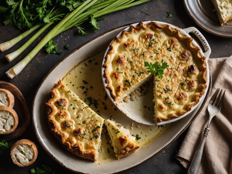 Gratin de poireaux sauce camembert