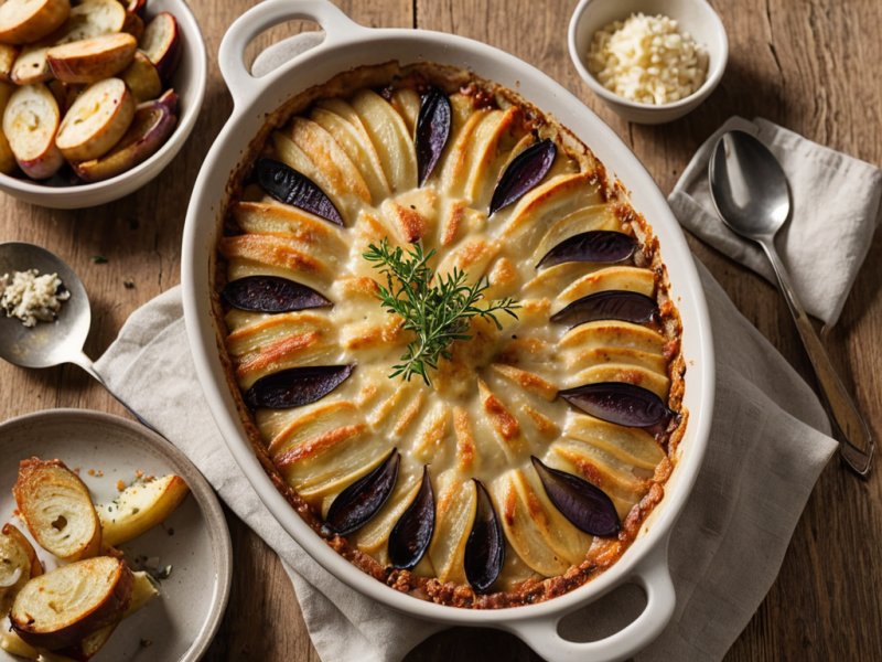 Gratin de pommes de terre et d'aubergines