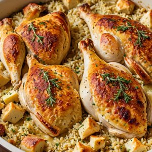 Gratin de poulet au fenouil