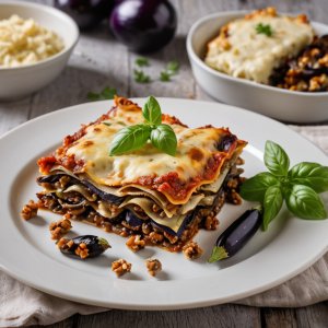 Lasagne d'aubergines aux noix