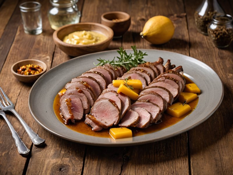 magret de canard à la mangue